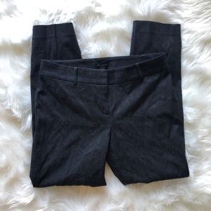 Ann Taylor Black Jacquard Paisley Ankle Crop Pant